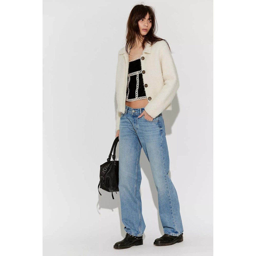 We The Free People Luxurious Eggshell Cream Cardigan Buttons Size XS NWT - Picture 3 of 4